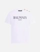 Біла футболка із золотистими ґудзиками Balmain з бавовни: фото - Invogue
