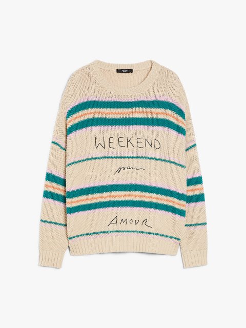 Бежевий светр WEEKEND MAX MARA з візерунком: фото - Invogue