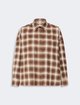 Коричневая рубашка в клетку Weekend Max Mara из хлопка: фото - Invogue