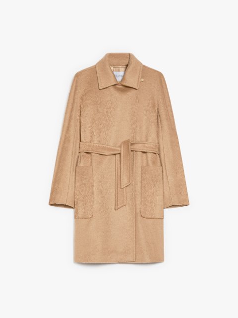 Темно-бежеве пальто Max Mara середньої довжини: фото - Invogue