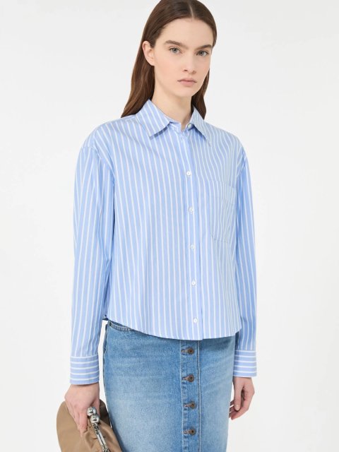 Блакитна сорочка WEEKEND MAX MARA з органічної бавовни: фото 4 - Invogue