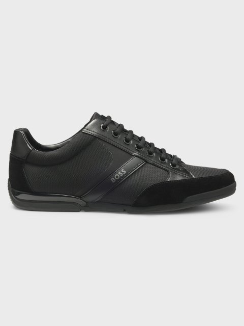 Чорні кросівки BOSS зі шкіри: фото - Invogue