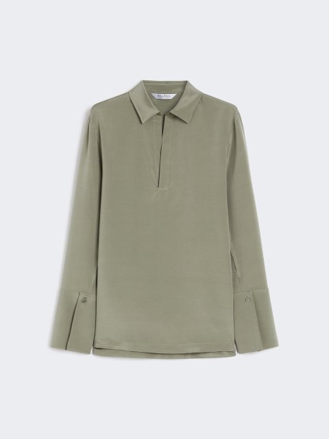 Зелена блуза MAX MARA з еластичного шовку: фото - Invogue