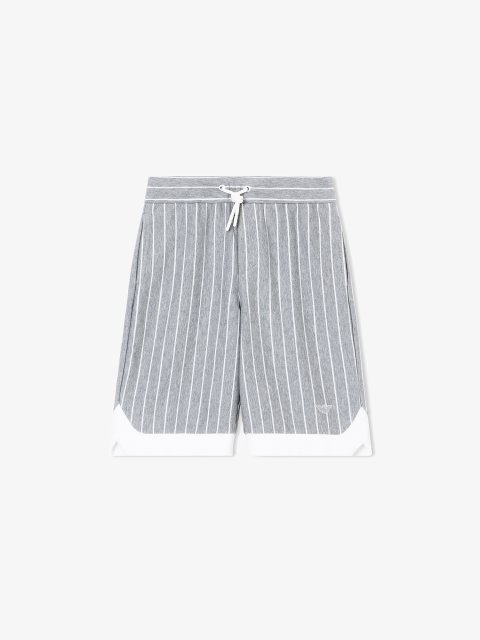 Бермуди з бавовняного джерсі в смужку Emporio Armani Kids: фото - Invogue