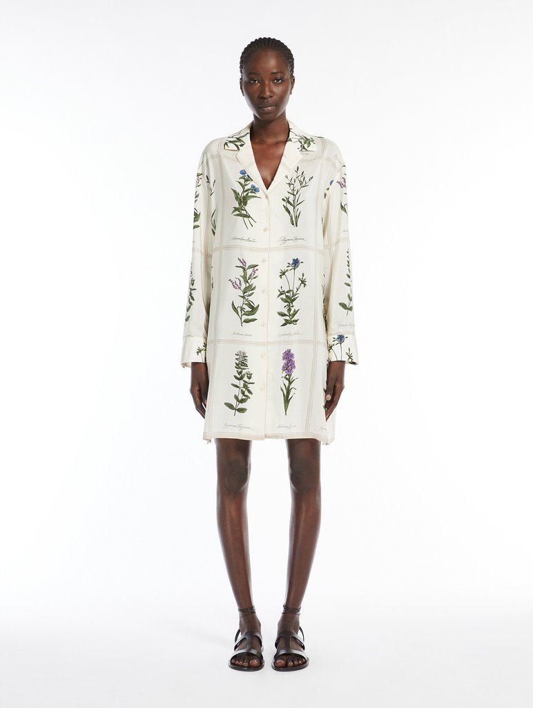 Молочна сукня Weekend Max Mara з шовкового крепдешину: фото 3 - Invogue