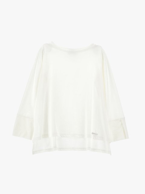 Молочная футболка MONNALISA с длинным рукавом: фото - Invogue