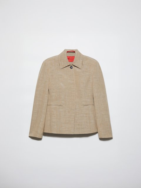 Бежевый жакет MAX&CO из вискозы и шерсти: фото - Invogue