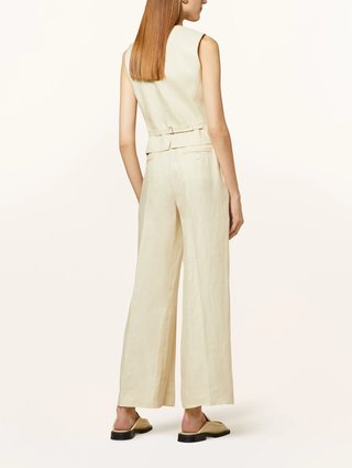 Молочные брюки WEEKEND MAX MARA из льна: фото 2 - Invogue