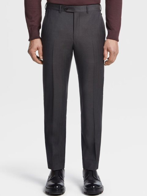 Темно-коричневий костюм в тонку смужку Zegna з вовни: фото 3 - Invogue