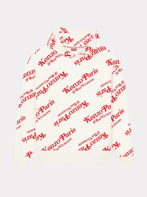 Белое худи KENZO с принтом: фото - Invogue