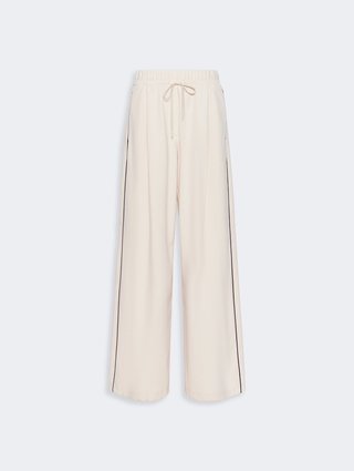 Молочні штани Weekend Max Mara з ліоцелу та бавовни: фото - Invogue
