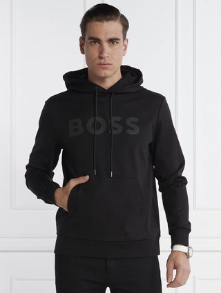 Черное худи BOSS: фото 2 - Invogue