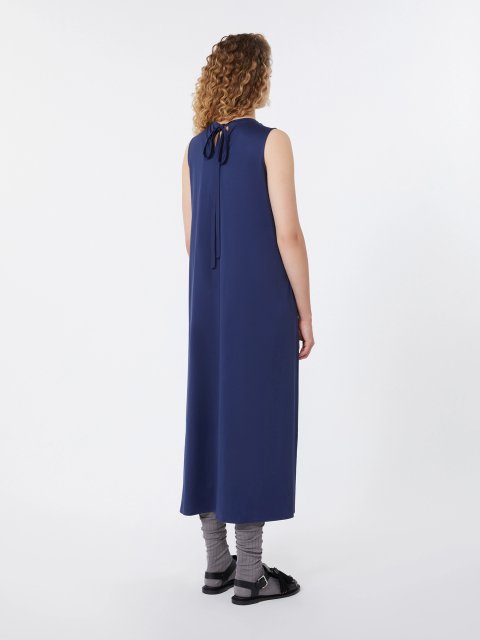 Темно-синя сукня Weekend Max Mara з бавовни з плісируванням: фото 3 - Invogue