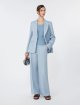 Голубые брюки Weekend Max Mara из льна со стрелками: фото 1 - Invogue