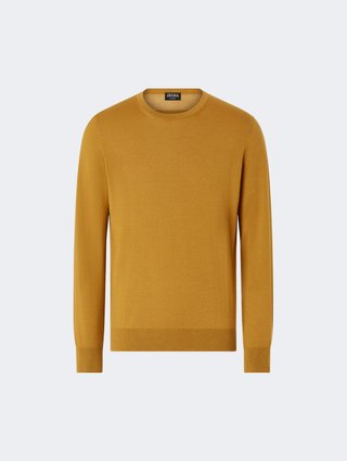 Жёлтый свитер ZEGNA из кашемира и шёлка: фото - Invogue