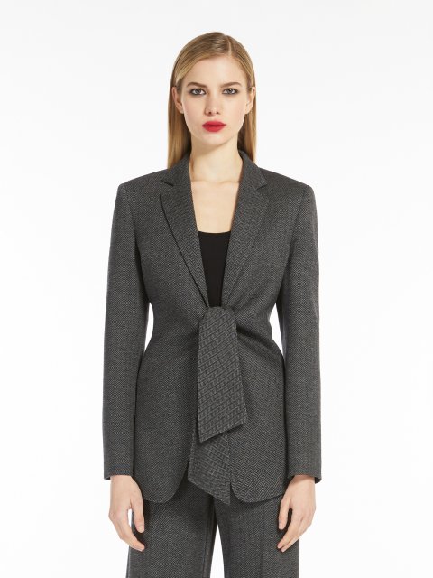 Темно-сірий жакет Max Mara з поясом: фото 1 - Invogue