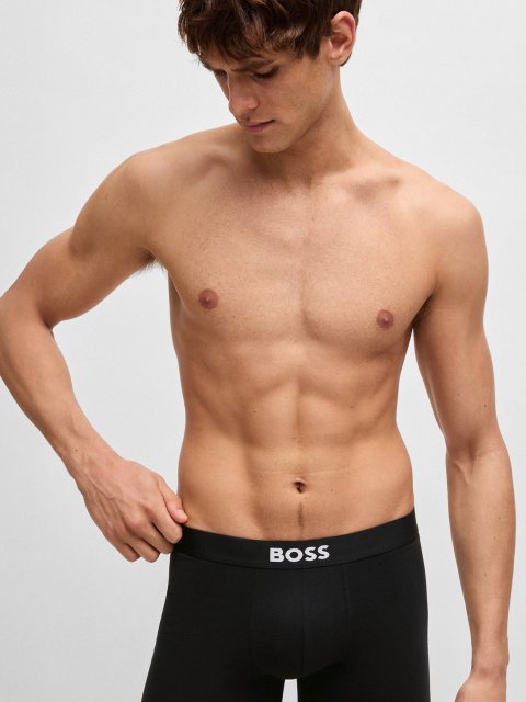 Комплект із трьох чорних боксерів Boss: фото 3 - Invogue