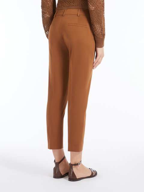 Світло-коричневі брюки Max Mara з бавовняного атласу: фото 3 - Invogue