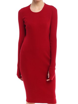 Красное платье HELMUT LANG: фото 5 - Invogue