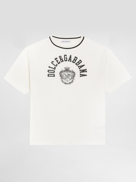 Біла футболка Dolce&Gabbana з бавовни з принтом: фото - Invogue