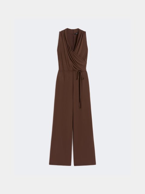 Шоколадний комбінезон Weekend Max Mara з віскози та еластану: фото - Invogue