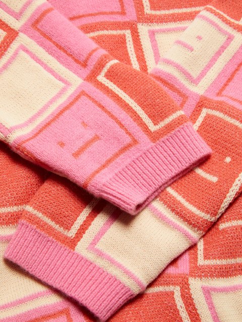 Помаранчевий светр Acne Studios жакардовий: фото 3 - Invogue