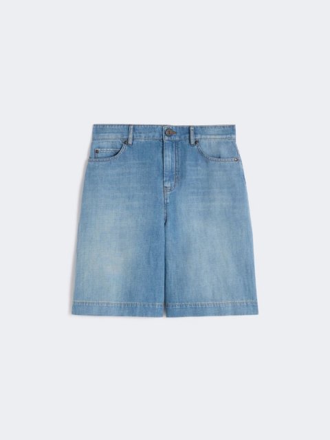 Синие бермуды Weekend Max Mara из хлопка и льна: фото - Invogue