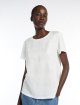 Біла футболка Weekend Max Mara з бавовни та льону: фото 4 - Invogue