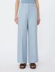 Голубые брюки Weekend Max Mara из льна со стрелками: фото 2 - Invogue