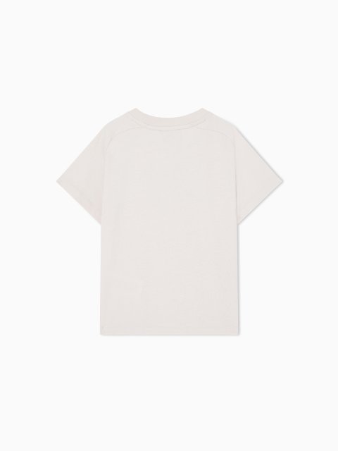 Футболка з щільного бавовняного джерсі з вишивкою логотипу Emporio Armani Kids: фото 2 - Invogue