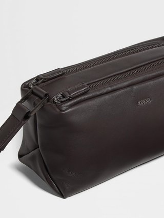 Темно-коричнева сумка ZEGNA з м'якої шкіри: фото 4 - Invogue