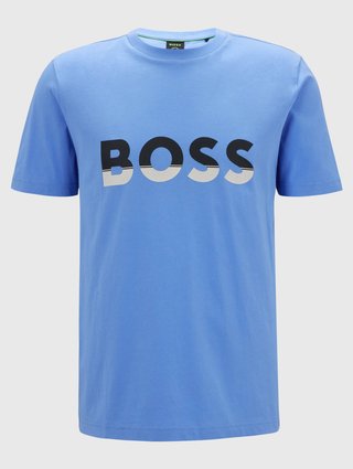 Голубая футболка BOSS: фото - Invogue
