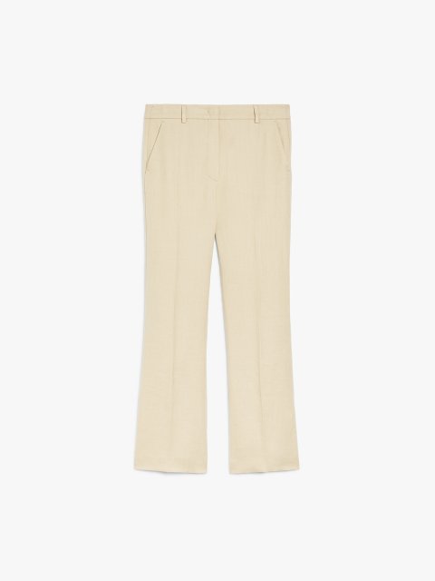 Бежеві брюки Weekend Max Mara з бавовни та льону: фото - Invogue