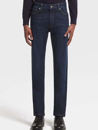 Темно-сині джинси Zegna Dark Blue Rocca regular fit: фото 1 - Invogue