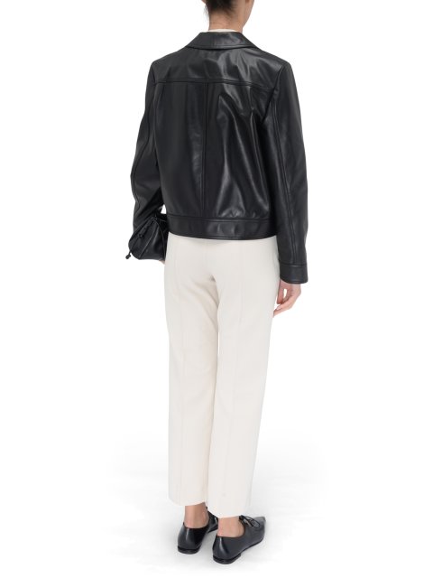 Чорна куртка MAX MARA зі шкіри: фото 2 - Invogue