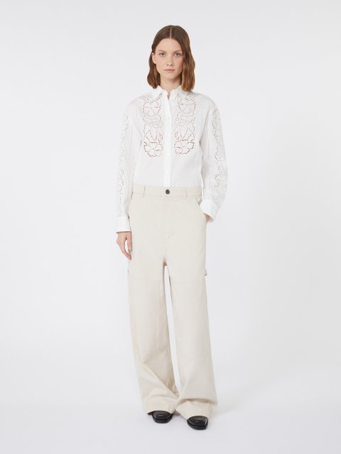 Белая рубашка WEEKEND MAX MARA из хлопкового поплина: фото 1 - Invogue