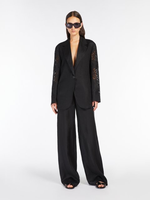 Чорні брюки Max Mara лляні: фото 1 - Invogue