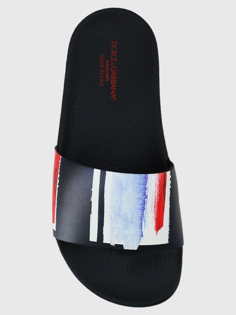 Синие шлепанцы DOLCE&GABBANA KIDS: фото 3 - Invogue