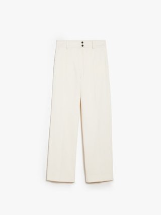 Молочные брюки WEEKEND MAX MARA свободного кроя: фото - Invogue