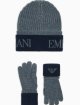 Комплект сірого кольору з шапки та рукавичок EMPORIO ARMANI з логотипом: фото 2 - Invogue