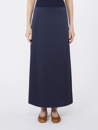 Темно-синяя юбка WEEKEND MAX MARA атласная: фото 2 - Invogue
