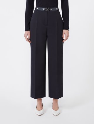 Темно-синие брюки MAX MARA укороченные: фото 2 - Invogue