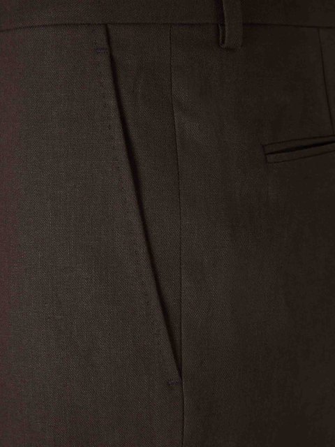 Темно-коричневі штани Zegna з льону: фото 2 - Invogue