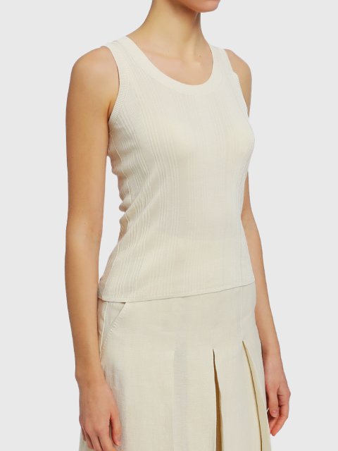 Кремовый топ WEEKEND MAX MARA: фото 3 - Invogue