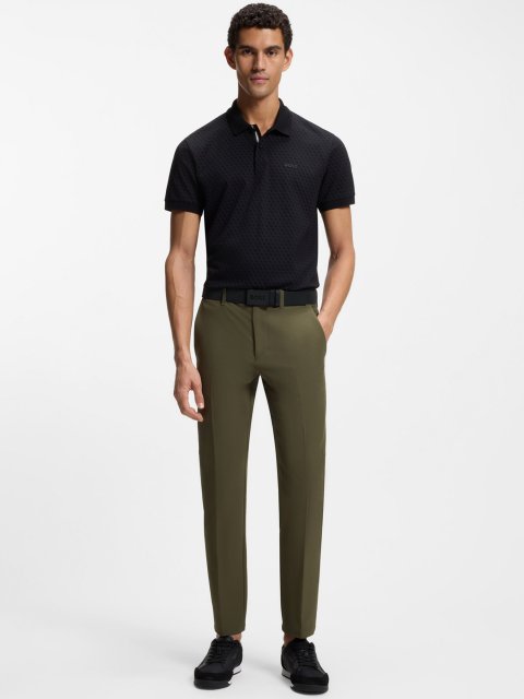 Зауженные брюки slim fit из водоотталкивающей эластичной ткани BOSS: фото 1 - Invogue