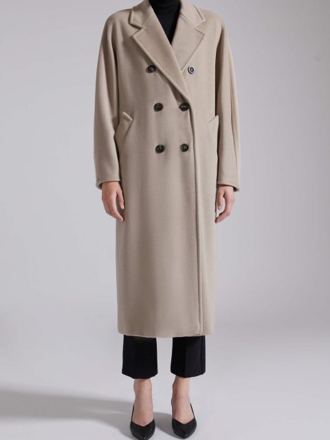 Кремовое пальто MAX MARA из шерсти и кашемира: фото 1 - Invogue