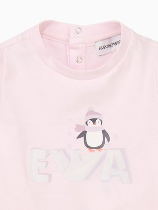 Біла футболка з принтом Emporio Armani з бавовни: фото 2 - Invogue