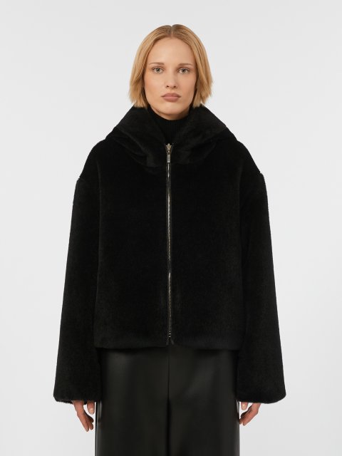 Чорна куртка MAX MARA з альпаки та вовни: фото 2 - Invogue