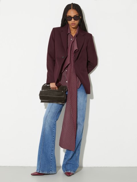 Сіра сумка MAX&CO з блискучої шкіри: фото 1 - Invogue