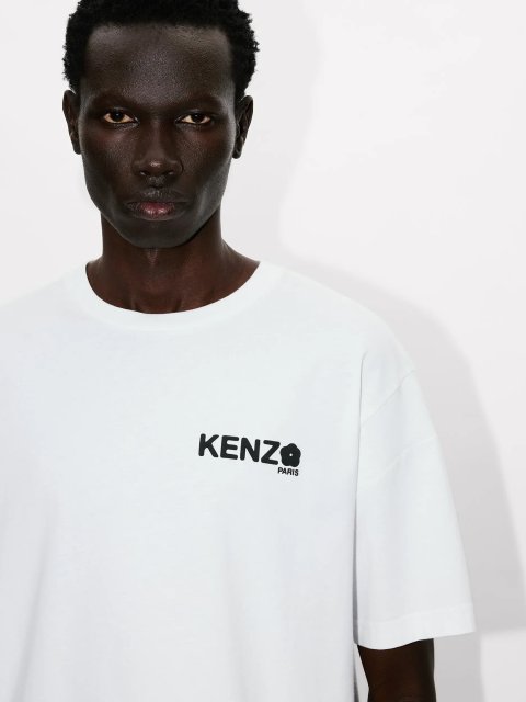 Біла футболка Kenzo з бавовни з принтом: фото 4 - Invogue